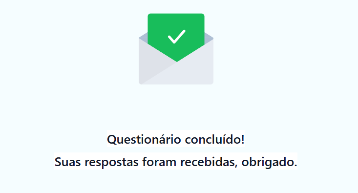 Questionário enviado com sucesso